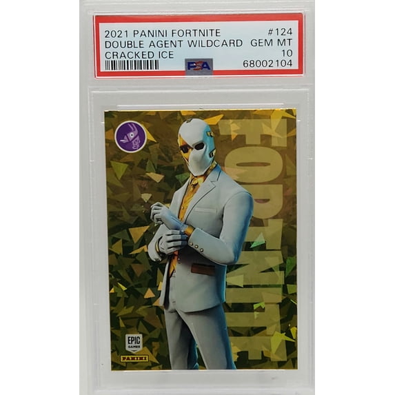 Double Agent Wildcard Cracked Ice 2021 Panini Fortnite Trading Card #124 PSA 10