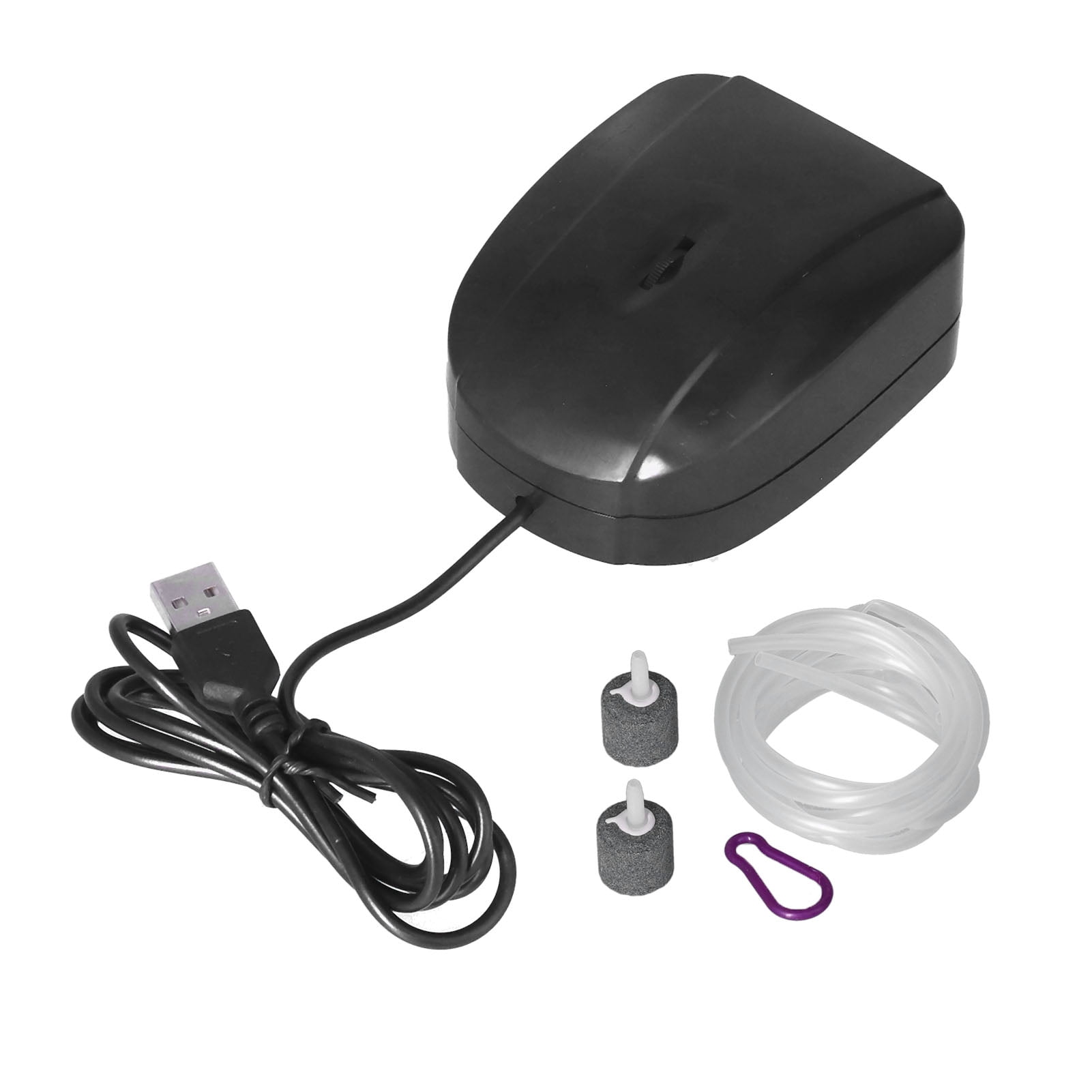 Double Air Tube Oxygen Pump Fish Tank Air Pump 5V Ultra Silent USB Powered Aquarium Air Pump