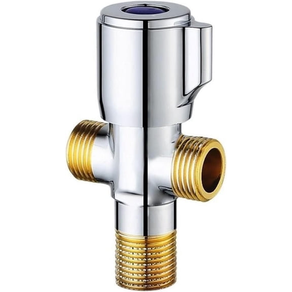 Double Angle Valve 1/2'' 3-Way Water Diverter Valve Hot and Cold Water Valves brass Kitchen Sink Angle Valve, red