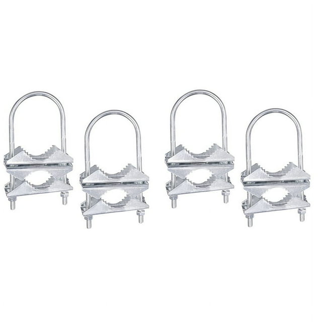Double Antenna Mast Clamp VJaw Bracket U Bolts Pipe Mounting Hardware