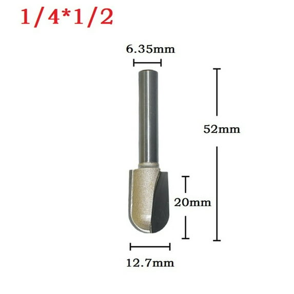 Double Arc Round Bottom Wood Router Bit Milling Cutter Trimming Engraving Tool