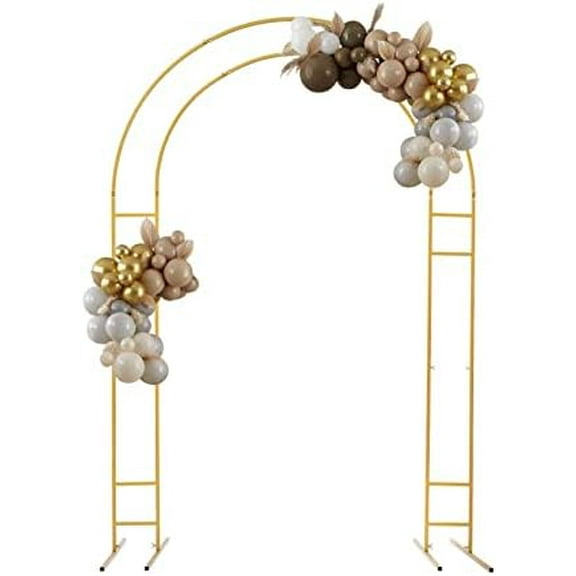 Double Arch Wedding Backdrop Frame Metal Flower Arch Frame Stand 7.2-Foot-high Wedding Arched Backdrop Stand Birthday Party Balloon Arch Backdrop Stand Garden Arch Frame$$Garden &