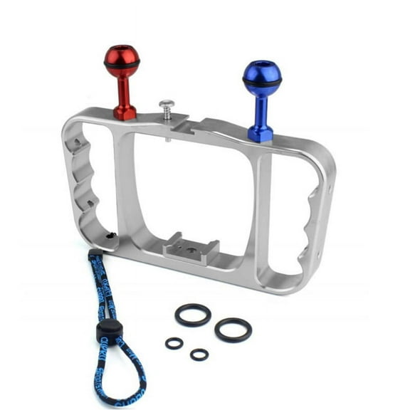 Double-Arm Handheld Support Stabilizer Hand Grip For -GoPro Hero Yi Sports Camera Lightweight Aluminium With Wrist Strap