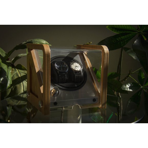 Double Automatic 2 Watch Winder rotating display box Tourbillon Winders NEW!
