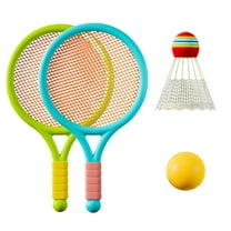 Double Badminton Racket Set Parent-Child Interactive Dual Sports Mode Toy for Indoor Outdoor Activities(1xBadminton ,1xBall)