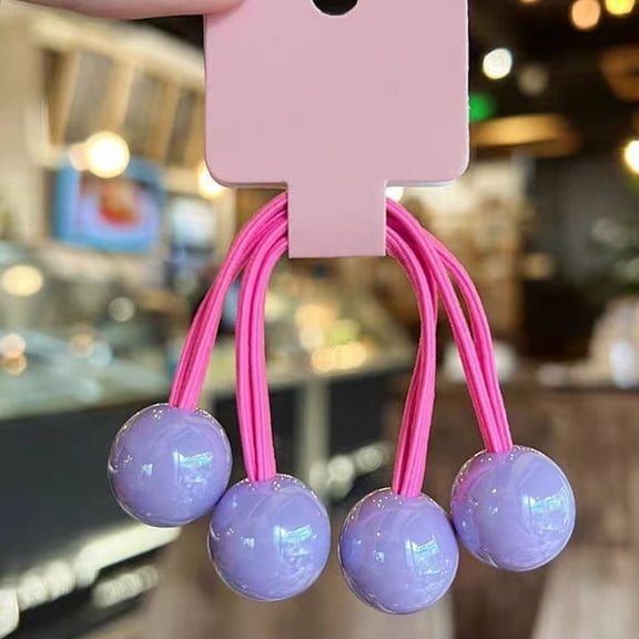 Double-Ball Elastic Hair Ties – Candy-Colored Long Ponytail Holders for Babies, Toddlers, Girls & Women, Colorful Princess Hair Accessories (Mix & Match, Min. 30 pcs)