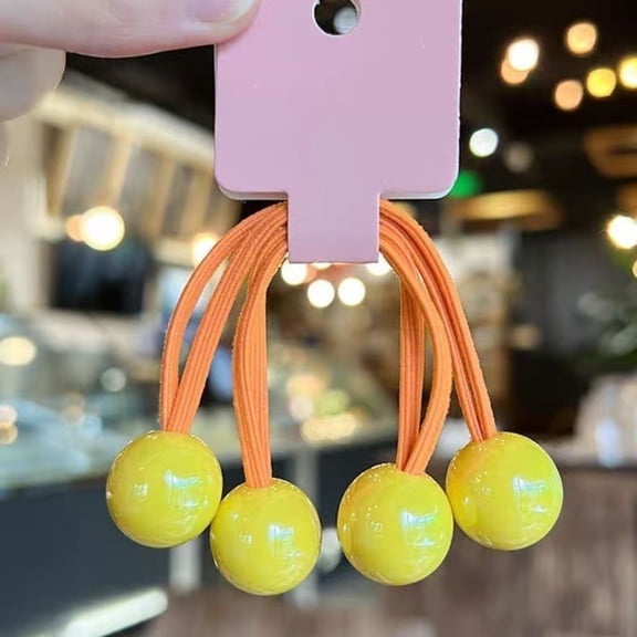 Double-Ball Elastic Hair Ties – Candy-Colored Long Ponytail Holders for Babies, Toddlers, Girls & Women, Colorful Princess Hair Accessories (Mix & Match, Min. 30 pcs)