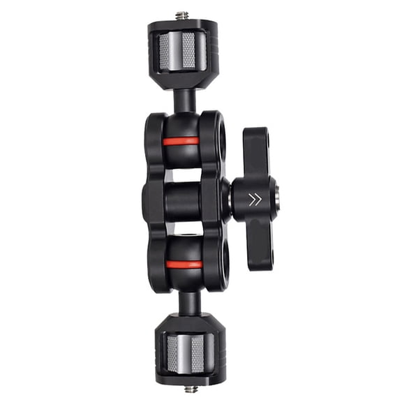 Double Ball Head Camera Magics Arm, Aluminum Alloys Adjustable Mount for Monitor LED Light Microphones with 1/4 Thread