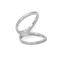 thumbnail image 1 of Double Band Knuckle Ring Rhodium on Sterling Silver with Cubic Zirconia, 1 of 1