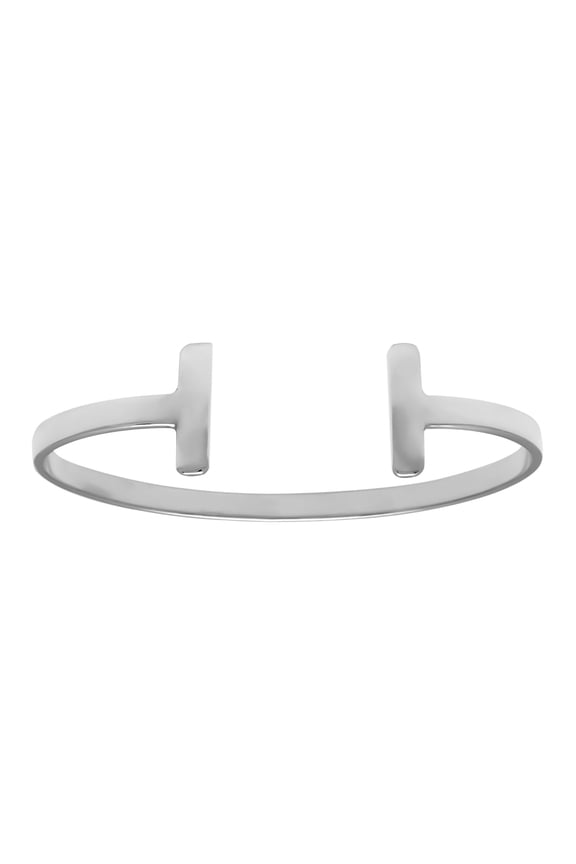 Double Bar 925 Sterling Silver Bangle Bracelet
