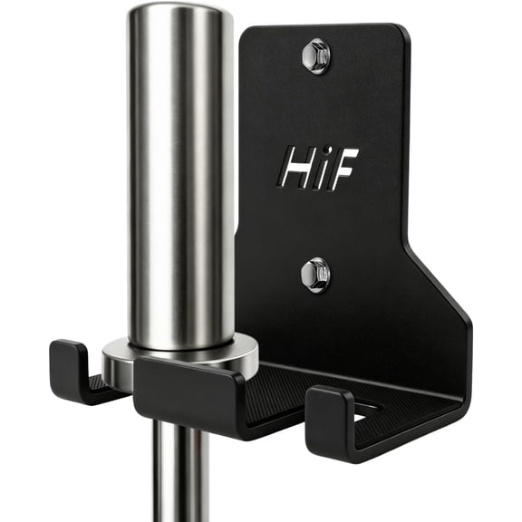 Double Barbell Storage Wall Mounted Storage Rack, Wall Barbell Rack, Olympic Wall Mount Barbell Holder,Vertical Hanging Barbell Rack.Suitable for Gym, Home Fitness. (Black)