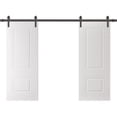 thumbnail image 1 of Double Barn Door 64 x 84 inches | SELECT 2779 White | 13FT Rail Track Set | Solid Panel Interior Doors, 1 of 5