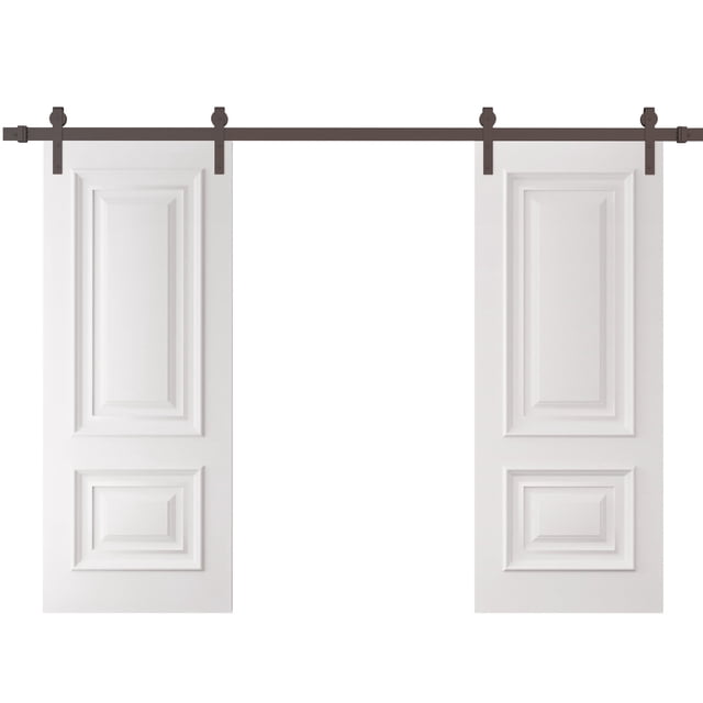 Double Barn Door 84 x 84 inches CLASSIC 2289 White Enamel 14FT Rail ...