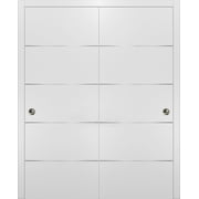 Double Barn Sliding White Doors 48x80 with Hardware