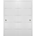 thumbnail image 1 of Double Barn Sliding White Doors 72x80 with Hardware, 1 of 6