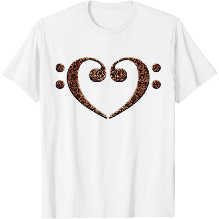 Heart Bass Clef T-Shirt Musical Note Shirt Heart Bass Clef T-Shirt Musical Note Shirt