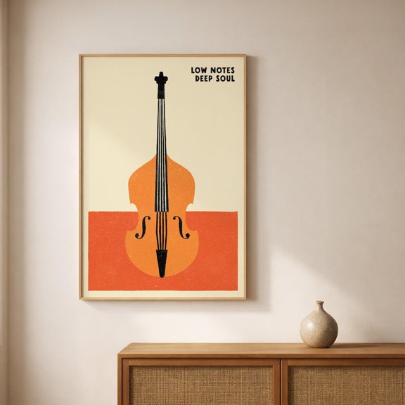 Double Bass Jazz Club Music Wall Art Decor Unframed Paper Print