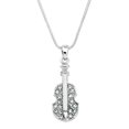 thumbnail image 1 of Double Bass Pendant Necklace Rhinestone Crystal Rhodium Plated 17 Inch Snake Chain J0570-CR, 1 of 3