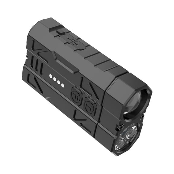 Double Beam Flashlight Rechargeable Battery 4 Level Brightness Indicator