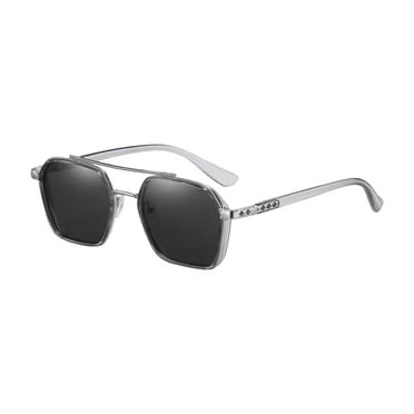 Double Beam Slim Retro PC Frame Optical Glass Sunglasses Block Fishing Glasses Sports Sunglasses for Women and Men 50% off Clearance!
