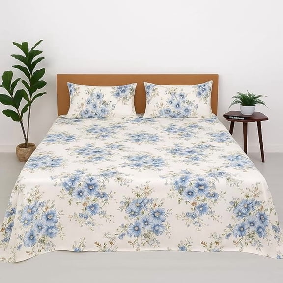 Double Bed Bedsheet With Pillow Covers – 90 X 100 Inches, White | Soft, Breathable, Wrinkle-Free & Skin-Friendly Microfiber Bedding Set