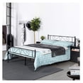 thumbnail image 1 of Double Bed Full Size Bed Frame Metal Platform Headboard Steel Foundation, 1 of 9