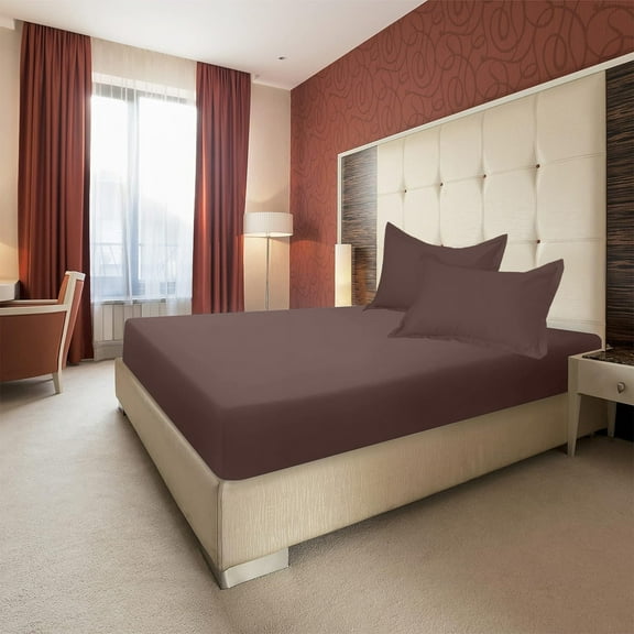 Double Bed Set - Comfy Breathable & Cooling Bed Sheets Set - With Two Pillow Cases - Hotel Luxury Bedding - Deep Pockets, Ultra-Soft and Wrinkle Free - Khaki