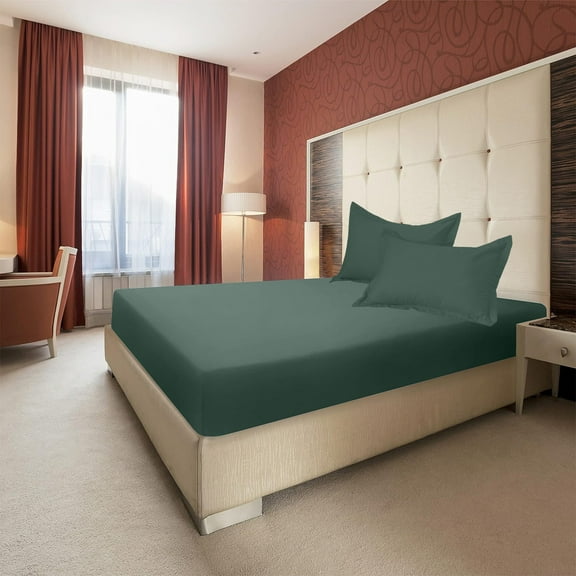 Double Bed Twin Bed Sheet Fitted Sheet Pillowcases Set Non-Slip Fixed Bed Cover All Inclusive Mattress Protection Bed Cover Soft Fiber With Two Pillow Cases Home Textile Set