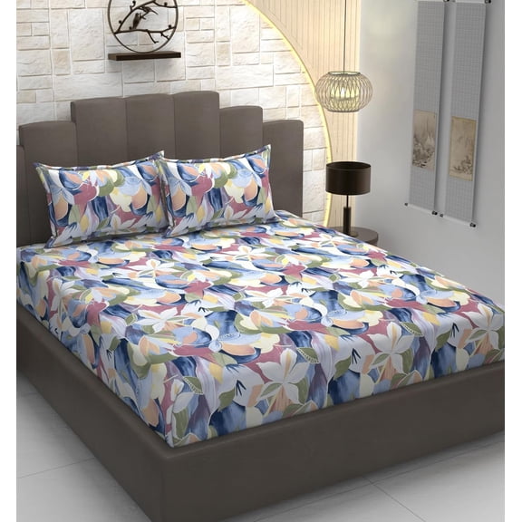 Double Bedsheet For Queen Size With 2 Pillow Covers For Home - 60 X 78 Inches, Multicolor | Smooth Finish, Soft Touch & Breathable Comfort For Everyday Use