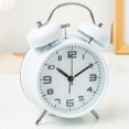 Double Bell Silent Alarm Clock with Night Light Loud Alarm Analogue
