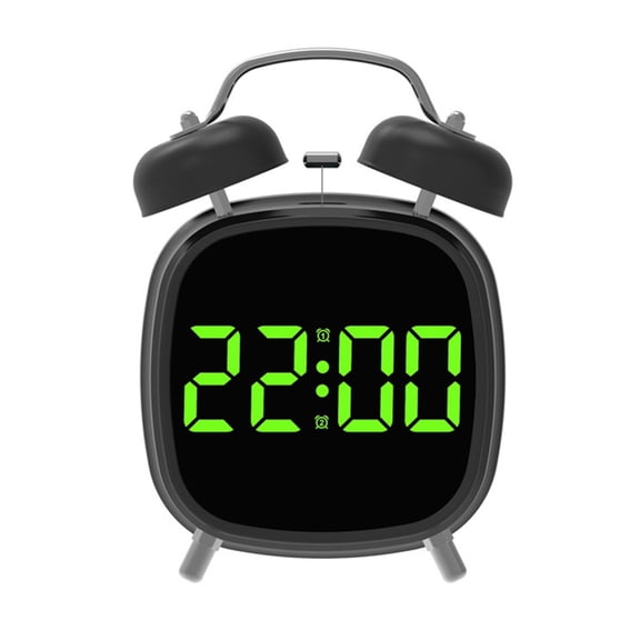 Double Bells Alarm Clock with Night Light Loud Alarm Desk Clock with Large LED Display 3 Adjustment Brightness