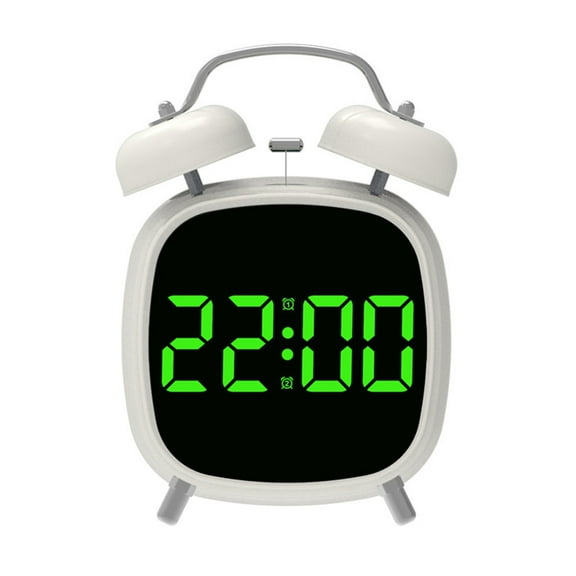 Double Bells Alarm Clock with Night Light Loud Alarm Desk Clock with Large LED Display 3 Adjustment Brightness