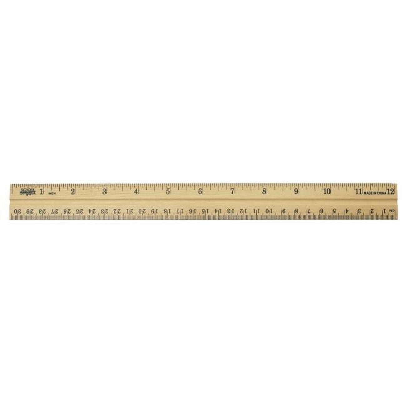 44mm Ruler Double Beveled Inches And Metric Wood & Metal Edge Ruler, Clear ...