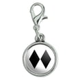 thumbnail image 1 of Double Black Diamond Skiing Experts Only Antiqued Bracelet Pendant Zipper Pull Charm with Lobster Clasp, 1 of 4
