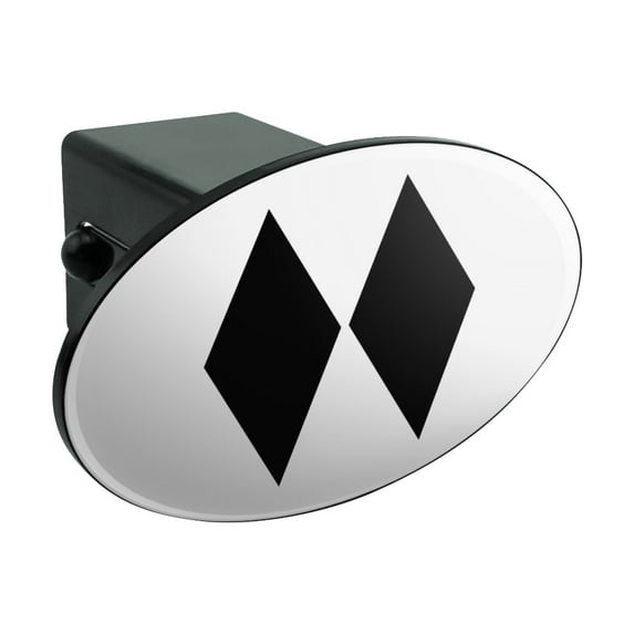 Double Black Diamond Skiing Experts Only Oval Tow Trailer Hitch Cover Plug Insert