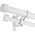 thumbnail image 1 of Double Blackout Curtain Rods 140 to 164 Inches (11.5-13.5 Feet),1-Inches Front and 5/9 Inches Back Adjustable End Cap Double Window Drapery Rod for Drapes and Curtains,Matte White, 1 of 11