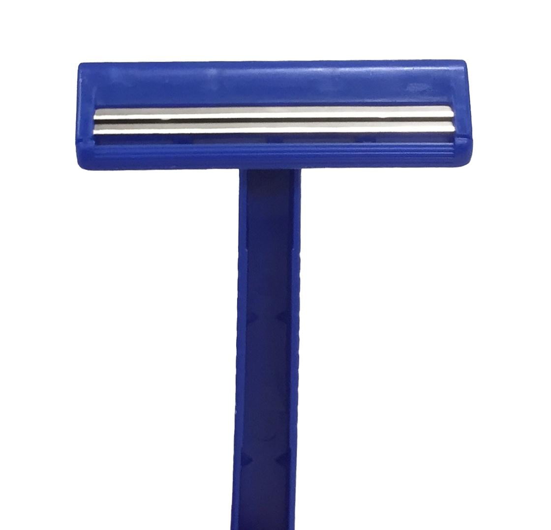 Double Blade Facial Razors,Blue,Case of 500