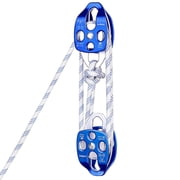 Double Block and Tackle Pulley System with 250Ft x 2/5 Rope Pulley 6700 LB30KN Breaking Strength, 41 Lifting Power Sheave Pulley Hoist System for Garage, Attic Heavy Lifting