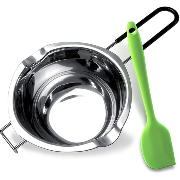 Double Boiler Melting Pot with 600ML,Stainless Steel Chocolate Melting Pot with Heat Resistant Handle for Butter Candy Butter Cheese, Candle Making