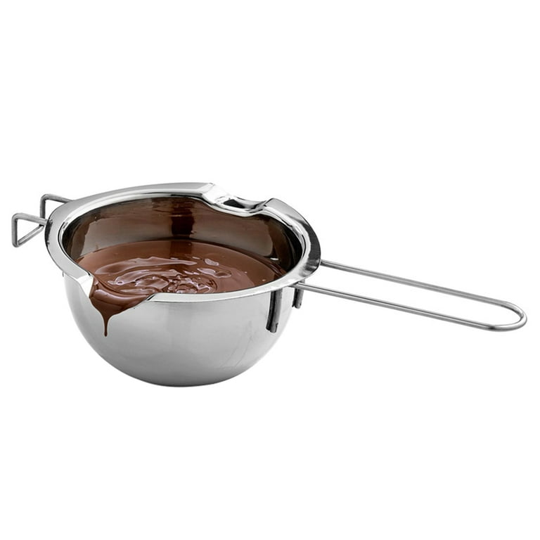 Double Boiler Two Handles & Steam Pots for Melting Chocolate, Candle Making Stainless Steel Steamer with Tempered Glass Lid for Clear View While