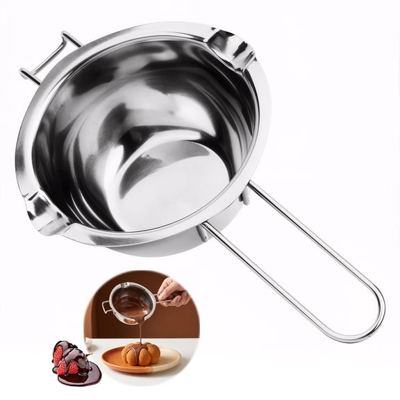 Behome Stainless Steel Double Boiler,400ml Melting Pot, Double Boiler for Melting Chocolate, Candy, Candle, Butter and Candle