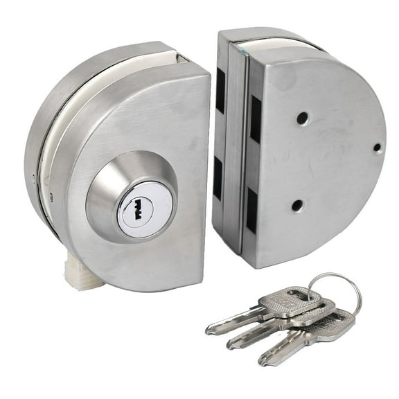 Double Bolts Type Swing Push Sliding Door Locks with Keys 8-10mm Thickness Glass