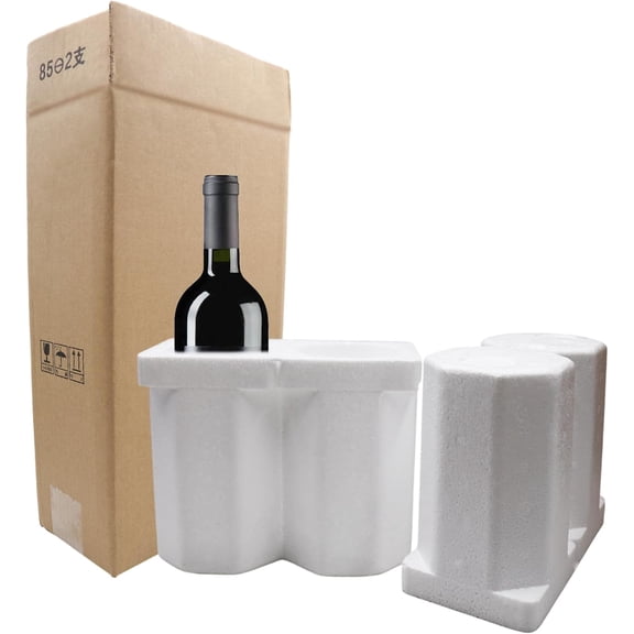 Double Bottle Wine Shipping Box with Corrugated Paper and Protective Foam, Wine Shipping Packaging Boxes