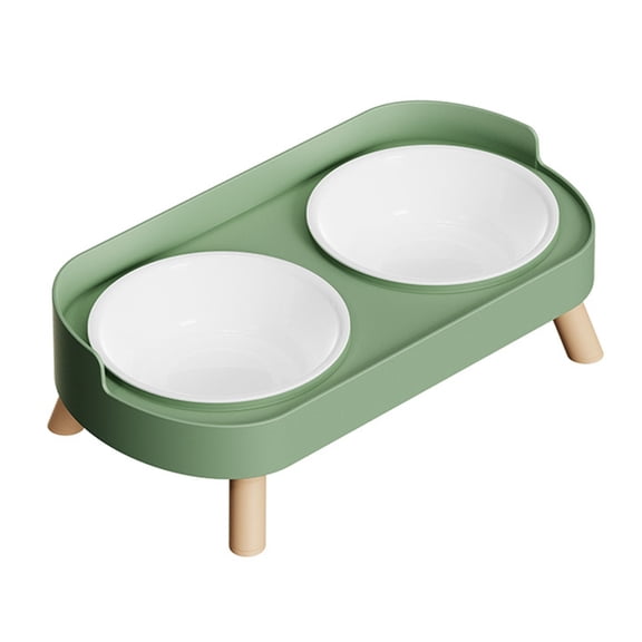 Double Bowl Elevated Pet Dining Station Splash Proof Design Ergonomic Height Cats Feeder Dish For Healthy Eating Habits
