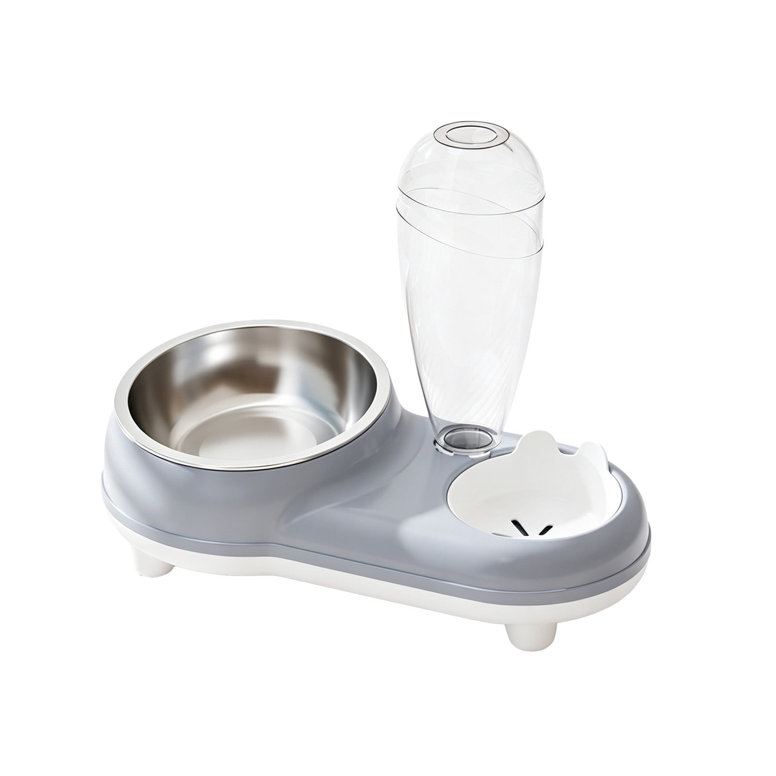 Double Bowl Pet Feeder with Automatic Water Dispenser and Spill ...