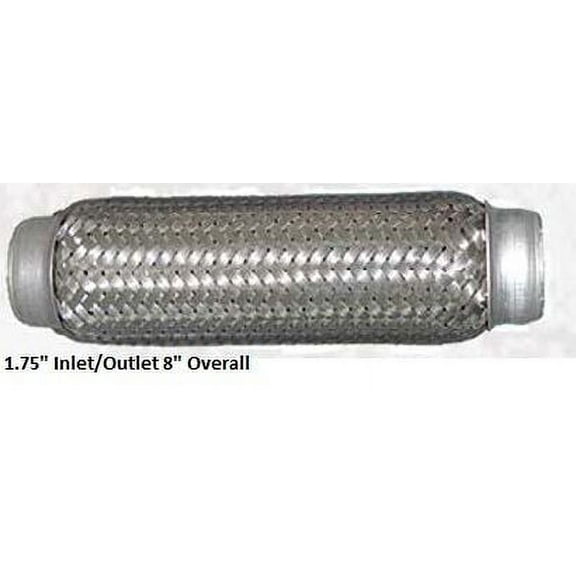 Double Braid Exhaust Flex Tube Coupling Stainless Brand New 1 3/4" X 8"