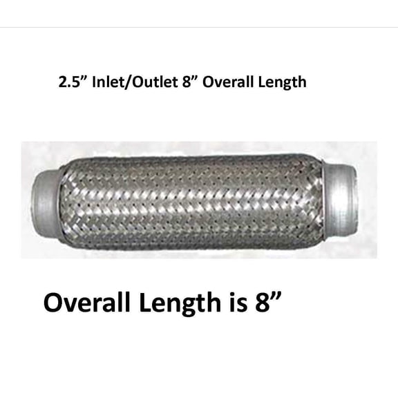 Double Braid Exhaust Flex Tube Coupling Stainless Brand New 2 1/2" X 8"