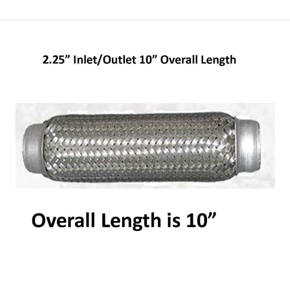 Double Braid Exhaust Flex Tube Coupling Stainless Brand New 2 1/4" X 10"
