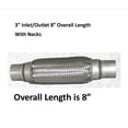 thumbnail image 1 of Double Braid Exhaust Flex Tube Coupling Stainless With Necks Brand New 3" X 8", 1 of 1