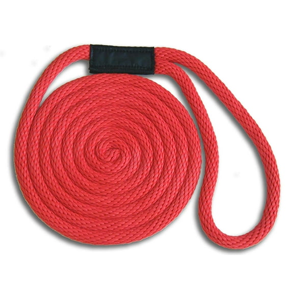 Double Braid Nylon Dock Line - Red, 5/8" x 20'